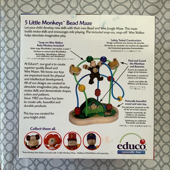 Educo 5 Little Monkeys Bead Maze - Picture 2 of 2